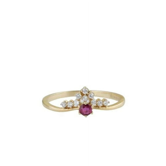 HeartsAndYou 1.2ct Natural Ruby & Diamond Ring Crown 100% REAL 14k SOLID Yellow Gold