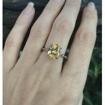 HeartsAndYou 1.2ct Natural Yellow Sapphire Engagement Ring Solitaire 14k SOLID White Gold