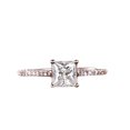 thumbnail image 1 of HeartsAndYou 1.2ct Princess Moissanite Engagement Ring for Women Solitaire With Accents 18k Rose Gold Over Silver, 1 of 8
