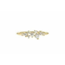 HeartsAndYou 1.2ct Round Cut Moissanite Cluster Minimalist Engagement Ring for Women 18k Yellow Gold Over Silver