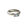 thumbnail image 1 of HeartsAndYou 1.3ct Engagement Ring for Women Emerald Cut Moissanite Solitaire Design 18k White Gold Over Silver, 1 of 6
