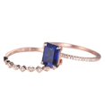 thumbnail image 1 of HeartsAndYou 1.3ct Natural Blue Sapphire Bridal Set Engagement Ring 100% 14k SOLID Rose Gold, 1 of 9
