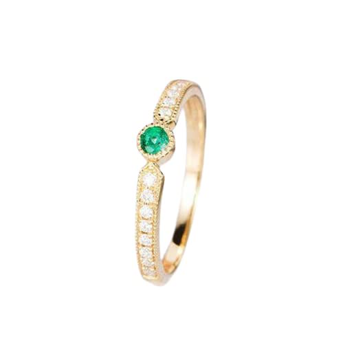 HeartsAndYou 1.3ct Natural Emerald Diamond Ring Accents Solitaire 100% 14k SOLID Yellow Gold