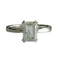 thumbnail image 1 of HeartsAndYou 1.4ct Emerald Cut Moissanite Engagement Ring for Women Solitaire Promise 18k White Gold Over Silver, 1 of 4