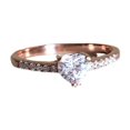 thumbnail image 1 of HeartsAndYou 1.4ct Heart Cut Moissanite Engagement Ring for Women Accents Solitaire 18k Rose Gold Over Silver, 1 of 9