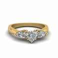 thumbnail image 1 of HeartsAndYou 1.4ct Heart Cut Moissanite Three Stone Engagement Ring for Women 18k Yellow Gold Over Silver, 1 of 4