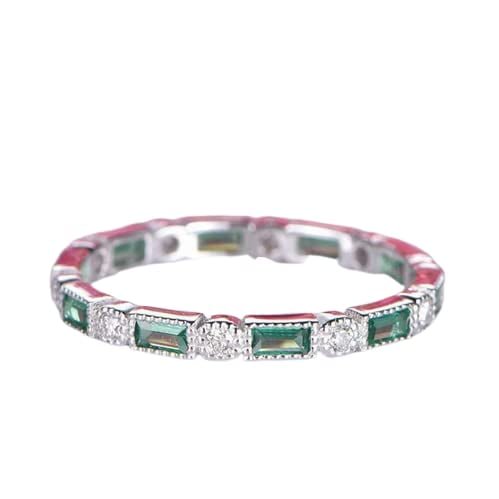 HeartsAndYou 1.4ct Natural Emerald & Diamond Wedding Band Full Eternity 14k SOLID White Gold