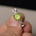 thumbnail image 1 of HeartsAndYou 1.4ct Natural Green Peridot Engagement Ring 100% 14k SOLID White Gold Infinity, 1 of 8