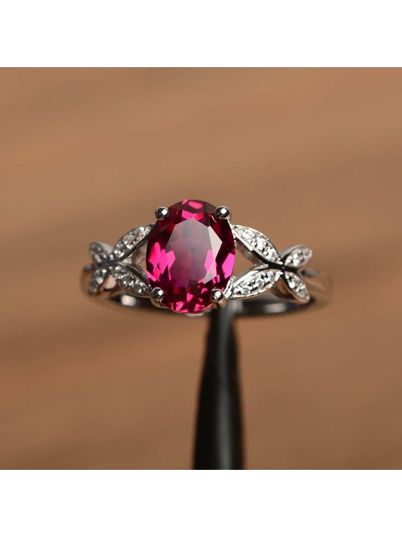 1.4ct Natural Pink Ruby Butterfly Shape Engagement Ring 14k SOLID White Gold