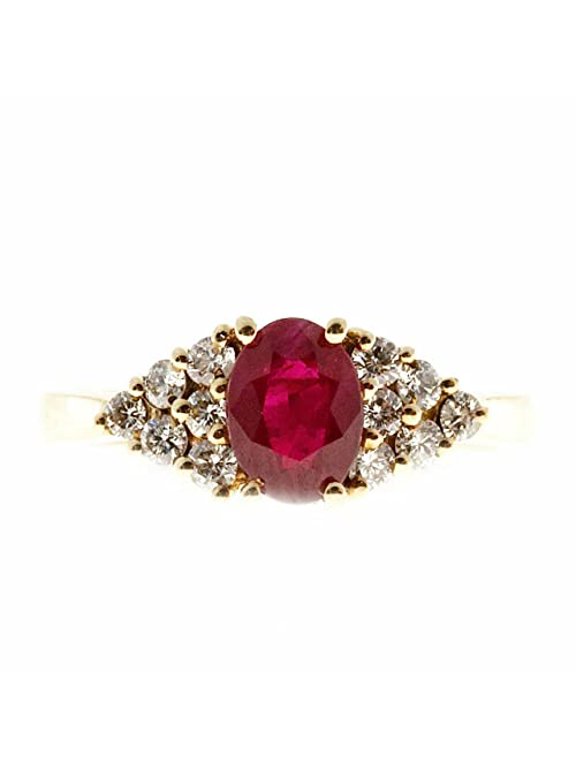 1.4ct Natural Ruby & Diamond Ring Accents 100% REAL 14k SOLID Rose Gold
