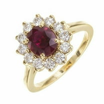 HeartsAndYou 1.51ct Natural Ruby & Diamond Ring Halo 100% REAL 14k SOLID Yellow Gold