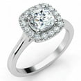 thumbnail image 1 of HeartsAndYou 1.5ct Cushion Cut Moissanite Halo Engagement Ring for Women 18k White Gold Over Silver, 1 of 6