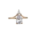 thumbnail image 1 of HeartsAndYou 1.5ct Engagement Ring for Women Pear Cut Moissanite Curved Chevron Women 18k Rose Gold Over Silver, 1 of 9