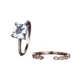 thumbnail image 1 of HeartsAndYou 1.5ct Natural Aquamarine Bridal Set Engagement Ring 100% 14k SOLID Rose Gold, 1 of 9