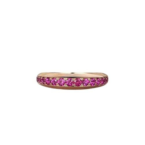 HeartsAndYou 1.5ct Natural Pink Ruby Wedding Band 3/4th Full Eternity 14k SOLID Rose Gold