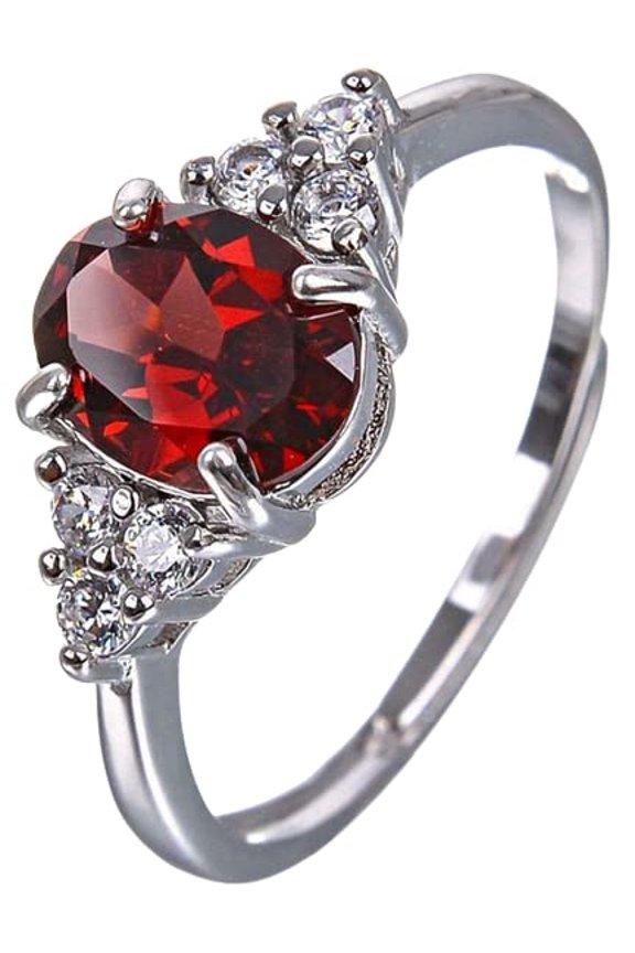 1.5ct Natural Red Ruby Diamond Round Accents Solitaire Ring 14k SOLID White Gold