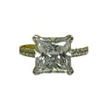 thumbnail image 1 of HeartsAndYou 1.5ct Princess Cut Moissanite Accent Solitaire Engagement Ring for Women 18k White Gold Over Silver Stylish, 1 of 8