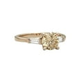 thumbnail image 1 of HeartsAndYou 1.5ct Round Cut Champagne Moissanite Trilogy Engagement Ring for Women 18k Yellow Gold Over Silver, 1 of 8
