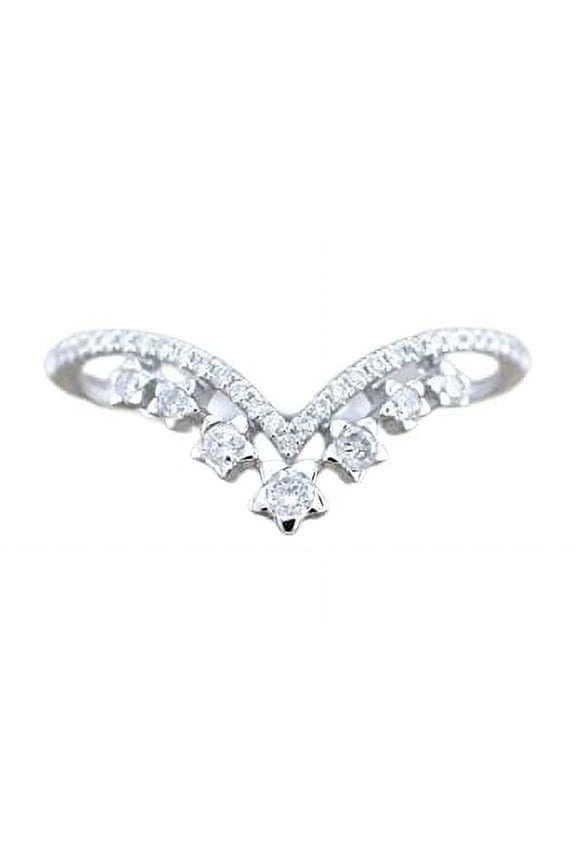 1.5ct Round Cut Moissanite Engagement Ring for Women Star Tiara Crown 18k White Gold Over Silver