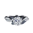thumbnail image 1 of HeartsAndYou 1.5ct Round Cut Moissanite Engagement Ring for Women Twisted Promise 18k White Gold Over Silver, 1 of 9