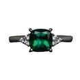 thumbnail image 1 of HeartsAndYou 1.6ct Engagement Ring for Women Cushion Cut Emerald Moissanite Petite 18k White Gold Over Silver, 1 of 6