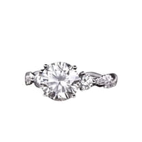 HeartsAndYou 1.6ct Engagement Ring for Women Round Cut Moissanite Twisted Infinity 18k White Gold Over Silver