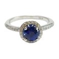 thumbnail image 1 of HeartsAndYou 1.6ct Natural Blue Sapphire & Diamond Ring Halo 100% REAL 14k SOLID White Gold, 1 of 9