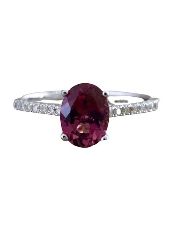 1.6ct Natural Ruby & Diamond Ring 100% REAL 14k SOLID White Gold Accents