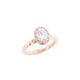 thumbnail image 1 of HeartsAndYou 1.6ct Oval Cut Moissanite Engagement Ring for Women Floral Solitaire 18k Rose Gold Over Silver, 1 of 9