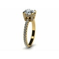 thumbnail image 1 of HeartsAndYou 1.6ct Round Cut Moissanite Accent Crown Solitaire Women Ring 18k Yellow Gold Over Silver, 1 of 6