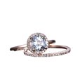 thumbnail image 1 of HeartsAndYou 1.7ct Natural Blue Aquamarine Bridal Set Engagement 100% 14k SOLID Rose Gold, 1 of 6
