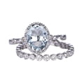 thumbnail image 1 of HeartsAndYou 1.7ct Natural Blue Aquamarine Bridal Set Engagement Ring 14k SOLID White Gold, 1 of 9