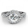 thumbnail image 1 of HeartsAndYou 1.7ct Round Cut Moissanite Swirl Twist Solit Engagement Ring for Women 18k White Gold over Silver, 1 of 6