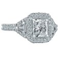 thumbnail image 1 of HeartsAndYou 1.86ct Radiant Cut Moissanite Engagement Ring for Women Dual Halo Iced 18k White Gold over Silver, 1 of 9