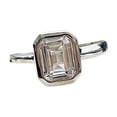 thumbnail image 1 of HeartsAndYou 1.8ct Engagement Ring for Women Emerald Cut Moissanite Solitaire Design 18k White Gold over Silver, 1 of 9