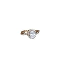 thumbnail image 1 of HeartsAndYou 1.9ct Oval Cut Moissanite Engagement Ring for Women 18k Rose Gold over Silver Halo Twisted, 1 of 8