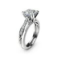 thumbnail image 1 of HeartsAndYou 1.9ct Princess Cut Moissanite Engagement Ring for Women 18k White Gold over Silver Art Deco Unique, 1 of 7