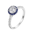 thumbnail image 1 of HeartsAndYou 1.9ct Round Cut Moissanite Engagement Ring for Women 18k White Gold over Silver Accents Solitaire For Women Stylish, 1 of 8