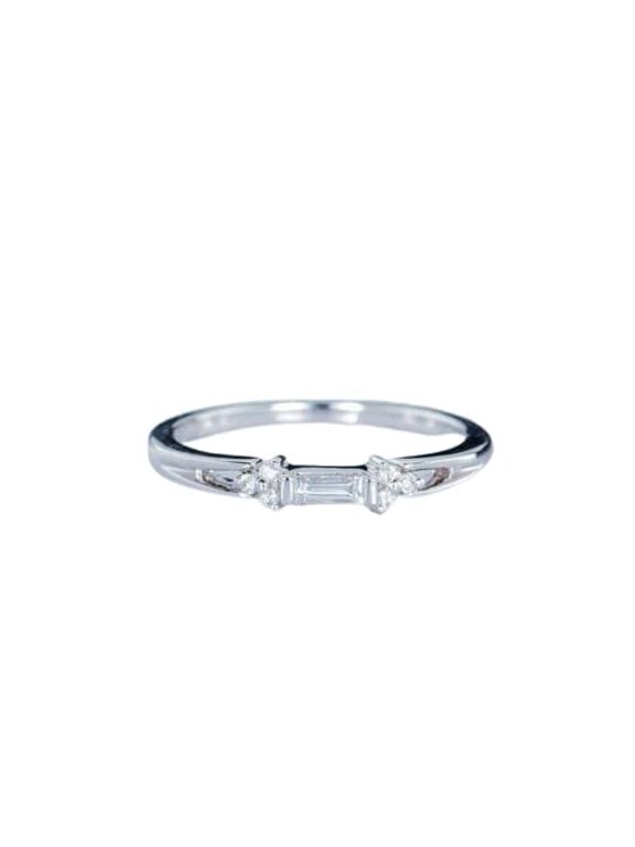 1ct Baguette Cut Moissanite Engagement Ring for Women Petite Minimalist 18k White Gold Over Silver Stylish