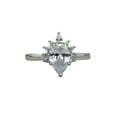 thumbnail image 1 of HeartsAndYou 1ct Engagement Ring for Women Pear Cut Moissanite Crown Solitaire 18k White Gold Over Silver, 1 of 9