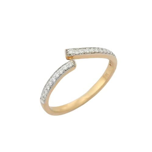 HeartsAndYou 1ct Engagement Ring for Women Round Cut Moissanite Bypass Design 18k Yellow Gold Over Silver