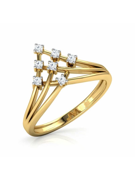 1ct Engagement Ring for Women Round Cut Moissanite Crown Cluster Tiara 18k Yellow Gold Over Silver