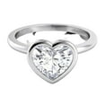 thumbnail image 1 of HeartsAndYou 1ct Heart Cut Moissanite Bezel Set Solitaire Engagement Ring for Women 18k White Gold Over Silver Stylish, 1 of 5