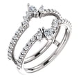 thumbnail image 1 of HeartsAndYou 1ct Marquise Cut Moissanite Accented Ring Guard Leaf Design 18k White Gold Over Silver, 1 of 6