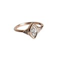 thumbnail image 1 of HeartsAndYou 1ct Marquise Moissanite Trillion Accents Trilogy Engagement Ring for Women 18k Rose Gold Over Silver, 1 of 9