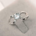 thumbnail image 1 of HeartsAndYou 1ct Natural Aquamarine Split Band Solitaire Accent Ring 14k SOLID White Gold, 1 of 8