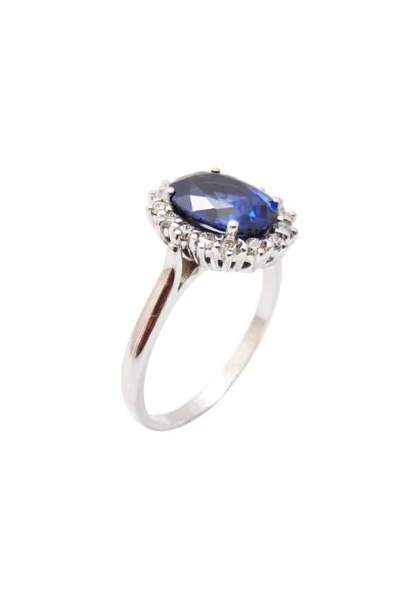 1ct Natural Blue Sapphire Engagement Ring 100% 14k SOLID White Gold Floral Diana