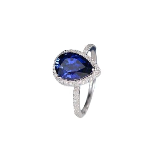 HeartsAndYou 1ct Natural Blue Sapphire Engagement Ring 100% 14k SOLID White Gold Halo Promise