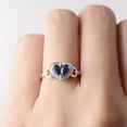 thumbnail image 1 of HeartsAndYou 1ct Natural Blue Sapphire Engagement Ring 14k SOLID White Gold Halo Heart Shape, 1 of 8