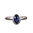 thumbnail image 1 of HeartsAndYou 1ct Natural Blue Sapphire Engagement Ring Bezel Solitaire 14k SOLID White Gold, 1 of 8